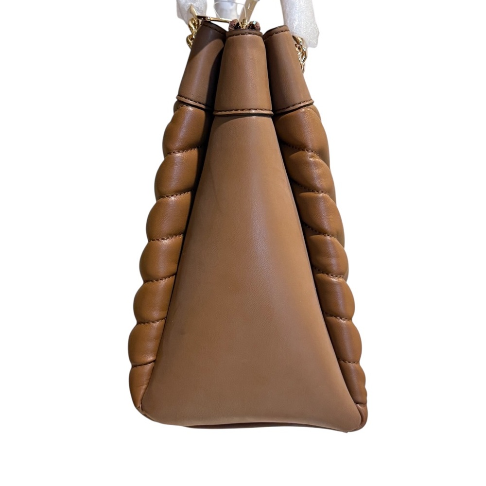 Michael Kors Whitney Medium Quilted Chain shoulder Tote bag in luggage tan. - Picture 5 of 15